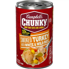 Campbell’s Chunky Soup, Smoked Turkey with White and Wild Rice Soup, 18.6 oz Can