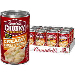 Campbell's Chunky Soup, Creamy Chicken Noodle Soup, 18.8 Oz Can (Case of 12)