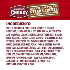Campbell's Chunky Soup, Baked Potato with Steak and Cheese Soup, 18.8 oz Can (Case of 12)