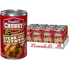 Campbell’s Chunky Soup, Steak and Potato Soup, 18.8 oz Can, Case of 12