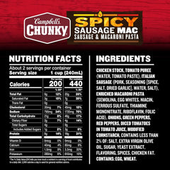 Campbell’s Chunky Spicy Sausage Mac Soup, 18.8 oz Can