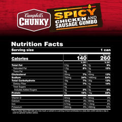 Campbell's Chunky Soup, Spicy Chicken and Sausage Gumbo, 16.1 oz Can