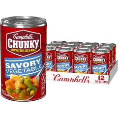 Campbell’s Chunky Soup, Savory Vegetable Soup, 18.8 Oz Can (Case of 12)