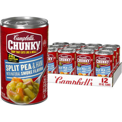 Campbell’s Chunky Soup, Split Pea Soup With Ham, 19 Oz Can (Case of 12)
