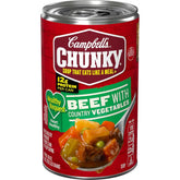 Campbell’s Chunky Healthy Request Soup, Beef Soup with Country Vegetables, 18.8 Oz Can
