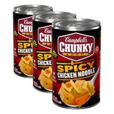 Campbell's Chunky Soup, Spicy Chicken Noodle Soup, 18.6 oz Can (Pack of 3)