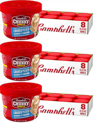 Campbell's Chunky Soup, Loaded Potato Seasoned with Bacon, 15.25 oz Microwavable Bowl (Case of 8) (Pack of 3)