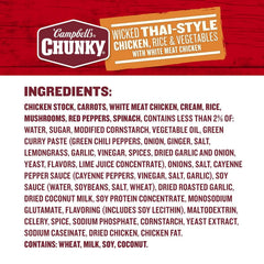 Campbell's Chunky Soup, Wicked Thai-Style Chicken with Rice & Vegetables Soup, 18.6 Ounce Can (Pack of 4)