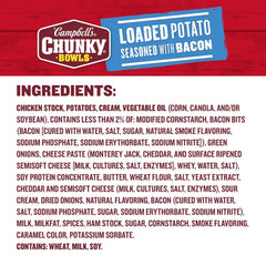 Campbell's Chunky Soup, Loaded Potato Seasoned with Bacon, 15.25 oz Microwavable Bowl (Case of 8) (Pack of 3)