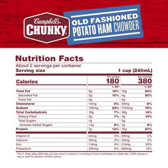 Campbell’s Chunky Soup, Old Fashioned Potato Ham Chowder, 18.8 Oz Can