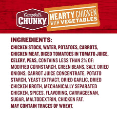 Campbell’s Chunky Hearty Chicken with Vegetables Soup, 18.6 oz. Can (Pack of 12)