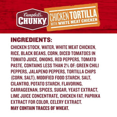 Campbell's Chunky Soup, Chicken Tortilla Soup with Grilled White Meat Chicken, 18.6 Oz Can (Case of 12)