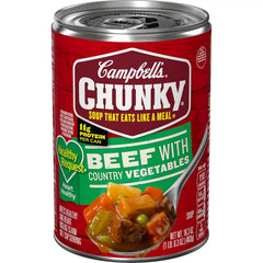Campbell’s Chunky Healthy Request Soup, Beef Soup with Country Vegetables, 16.3 Oz Can