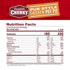 Campbell's Chunky Soup, Pub-Style Chicken Pot Pie Soup, 16.3 Oz Can (Pack of 3)
