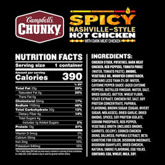 Campbell’s Chunky Spicy Nashville-Style Hot Chicken Soup, 15.25 oz Bowl (8 Pack)
