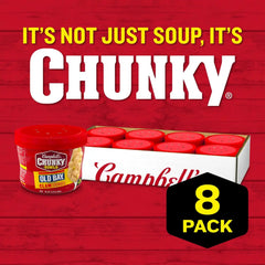 Campbell's Chunky Soup, OLD BAY Seasoned Clam Chowder, 15.25 oz Microwavable Bowl (Case of 8)