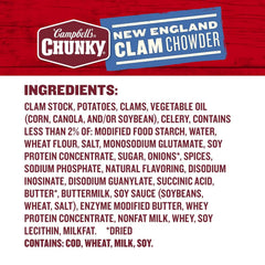 Campbell’s Chunky Soup, New England Clam Chowder, 16.3 Oz Can (Case of 8)