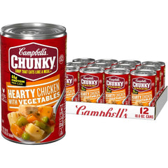 Campbell’s Chunky Hearty Chicken with Vegetables Soup, 18.6 oz. Can (Pack of 12)