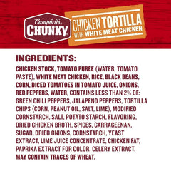 Campbell’s Chunky Soup, Chicken Tortilla With White Meat Chicken, 16.1 oz Can (Pack of 8)