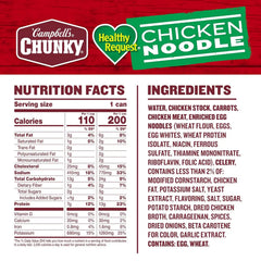 Campbell’s Chunky Soup, Healthy Request Chicken Noodle Soup,16.1 Oz (Pack of 8)