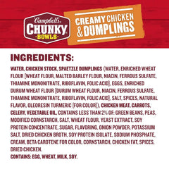 Campbell’s Chunky Creamy Chicken and Dumplings Soup, 15.25 oz Bowl