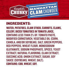 Campbell's Chunky Soup, Manhattan Clam Chowder, 18.8 Oz Can (Case of 12)