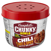 Campbell's Chunky Chili, Hot & Spicy Chili with Beans, 15.25 oz Microwavable Bowl