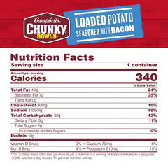 CAMPBELLS Loaded Potato Seasoned with Bacon Microwavable Soup Bowl, 15.25 OZ