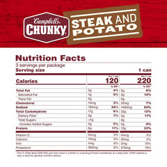 Campbell’s Chunky Soup, Steak and Potato Soup, 16.3 oz Can (Pack of 3)