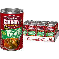 Campbell’s Chunky Healthy Request Soup, Sirloin Burger with Country Vegetable Beef Soup, 18.8 oz Can (Case of 12)