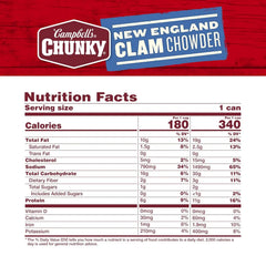 Campbell’s Chunky Soup, New England Clam Chowder, 16.3 Oz Can (Case of 8)
