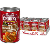 Campbell’s Chunky Soup, Roast Beef Tips With Vegetables Soup, 18.8 Oz Can (Case of 12)