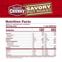 Campbell’s Chunky Soup, Savory Pot Roast Soup, 18.8 oz Can (Pack of 12)