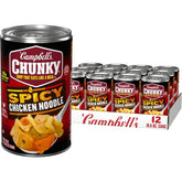 Campbell's Chunky Soup, Spicy Chicken Noodle Soup, 18.6 oz Can (Case of 12)