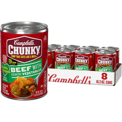 Campbell’s Chunky Healthy Request Soup, Beef Soup with Country Vegetables, 16.3 Oz Can (Case of 8)