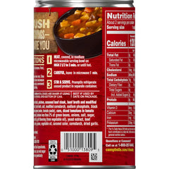 Campbell’s Chunky Soup, Steak With Hearty Vegetables Soup, 18.8 Oz Can (Case of 12)