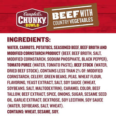 Campbell’s Chunky Soup, Beef Soup with Country Vegetables, 15.25 oz Microwavable Bowl (Case of 8)