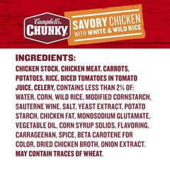 Campbell's Chunky Soup, Savory Chicken with White and Wild Rice Soup, 18.8 Oz Can
