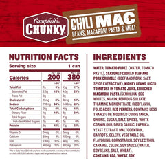 Campbell's Chunky Soup, Chili Mac, 16.3 Oz Can (Case of 8)