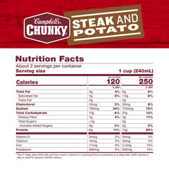 Campbell’s Chunky Soup, Steak and Potato Soup, 18.8 oz Can