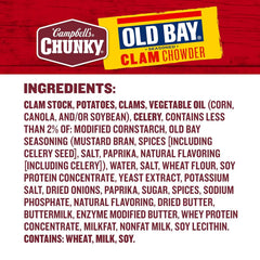 Campbell's Chunky Soup, OLD BAY Seasoned Clam Chowder, 18.8 oz Can (Case of 12)