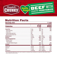 Campbell’s Chunky Healthy Request Soup, Beef Soup with Country Vegetables, 16.3 Oz Can