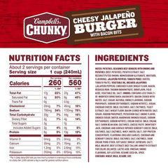 Campbell's Chunky Cheesy Jalapeño Burger with Bacon Bits Soup, 18.8 oz Can