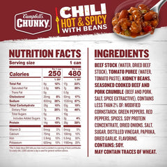 Campbell’s Chunky Hot and Spicy Chili With Beans, 16.5 oz Can (Pack of 12)