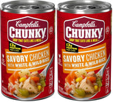 Campbell's Chunky Soup, Savory Chicken with White and Wild Rice Soup, 18.8 Oz Can (Pack of 2)