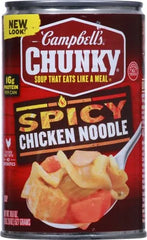 Campbell's Chunky Soup, Spicy Chicken Noodle Soup, 18.6 oz Can (Pack of 3)