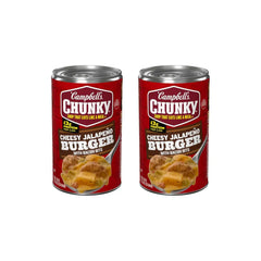 Campbell's Chunky Cheesy Jalapeño Burger with Bacon Bits Soup, 18.8 oz Can (Pack of 2)