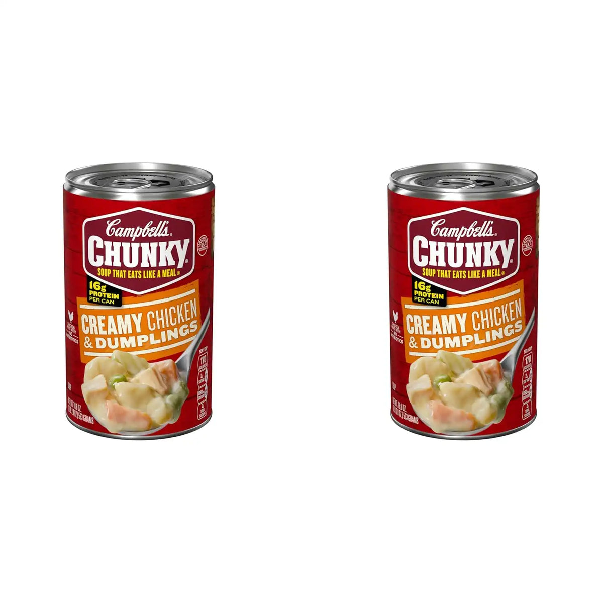 Campbell's Chunky Soup, Creamy Chicken and Dumplings Soup, 18.8 Oz Can (Pack of 2)