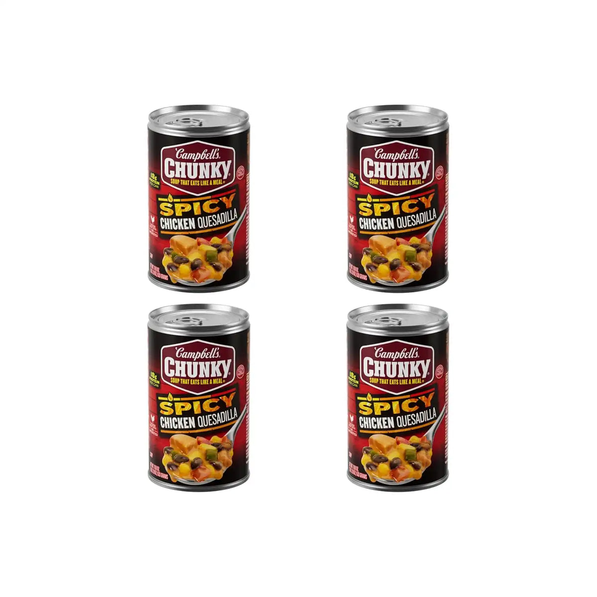 Campbell's Chunky Soup, Spicy Chicken Quesadilla Soup, 18.8 oz Can (Pack of 4)
