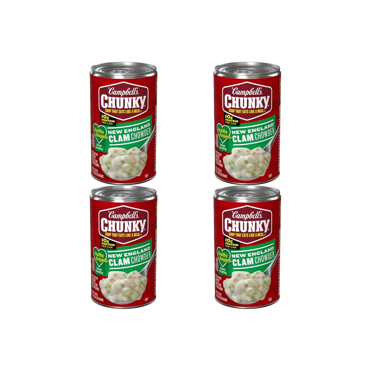 Campbell's Chunky Soup, Healthy Request New England Clam Chowder Soup, 18.8 oz Can (Pack of 4)